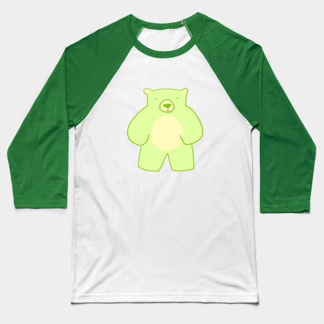 Lime Teddy Bear Baseball T-Shirt by Demonic cute cat